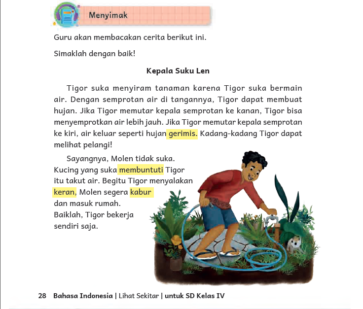 Memahami Isi Teks Bacaan Kepala Suku Len Bahasa Indonesia Kelas 4